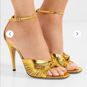 Gucci gold Crawford heels